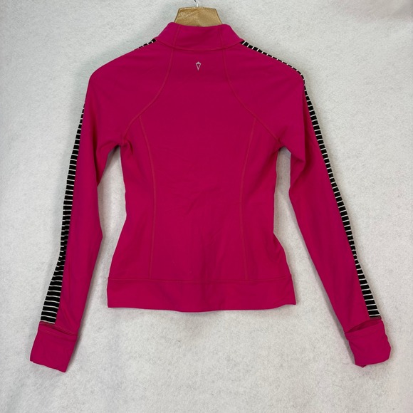 Ivivva Pink Striped Full Zip Athletic Jacket Girls 14 Athleisure Sporty Training - Picture 2 of 4